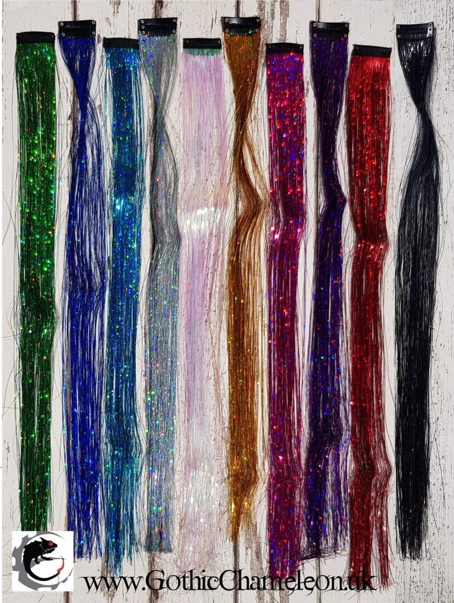 Clip in 19 Inch Tinsel Hair Extension 9 Colors Ready to Ship Etsy UK