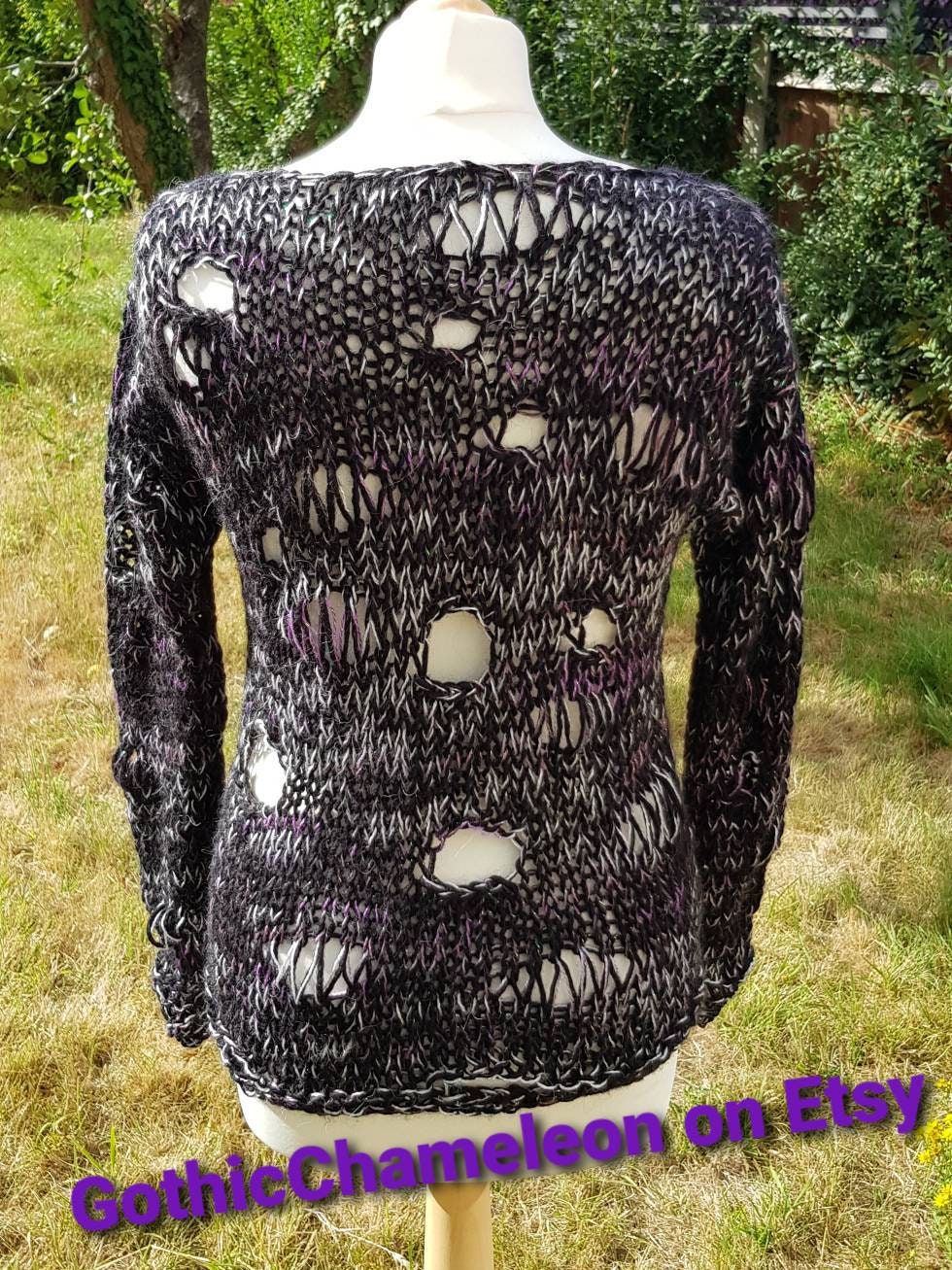 Hand Knitted Deconstructed Jumper With Holes & Loose