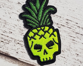 Applique brodée crâne ananas gothique emo punk