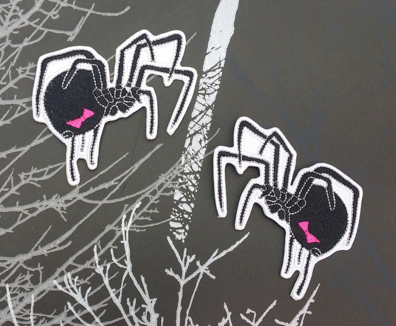 Stunning black widow spider embroidered patch applique very  etsy Stunning black widow spider embroidered patch applique very  etsy