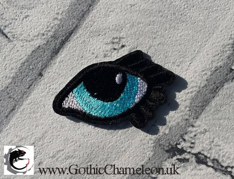 Blue Evil Eye Embroidered Patch Applique Very Gothic Emo Punk Etsy UK