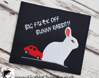 Big Bunny Embroidered Patch Applique Very Gothic Emo Punk