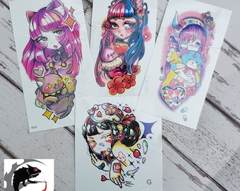 Temporary Tattoo Sheets Kawaii Harajuku Manga Anime