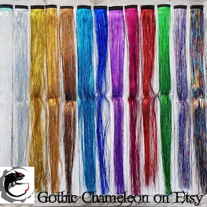 Clip in 18 Inch Tinsel Hair Extension 13 Colours Ready to Ship
