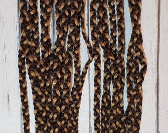 24 inch Single Ended Braids Pack of 10 Black Brown Blonde Colours