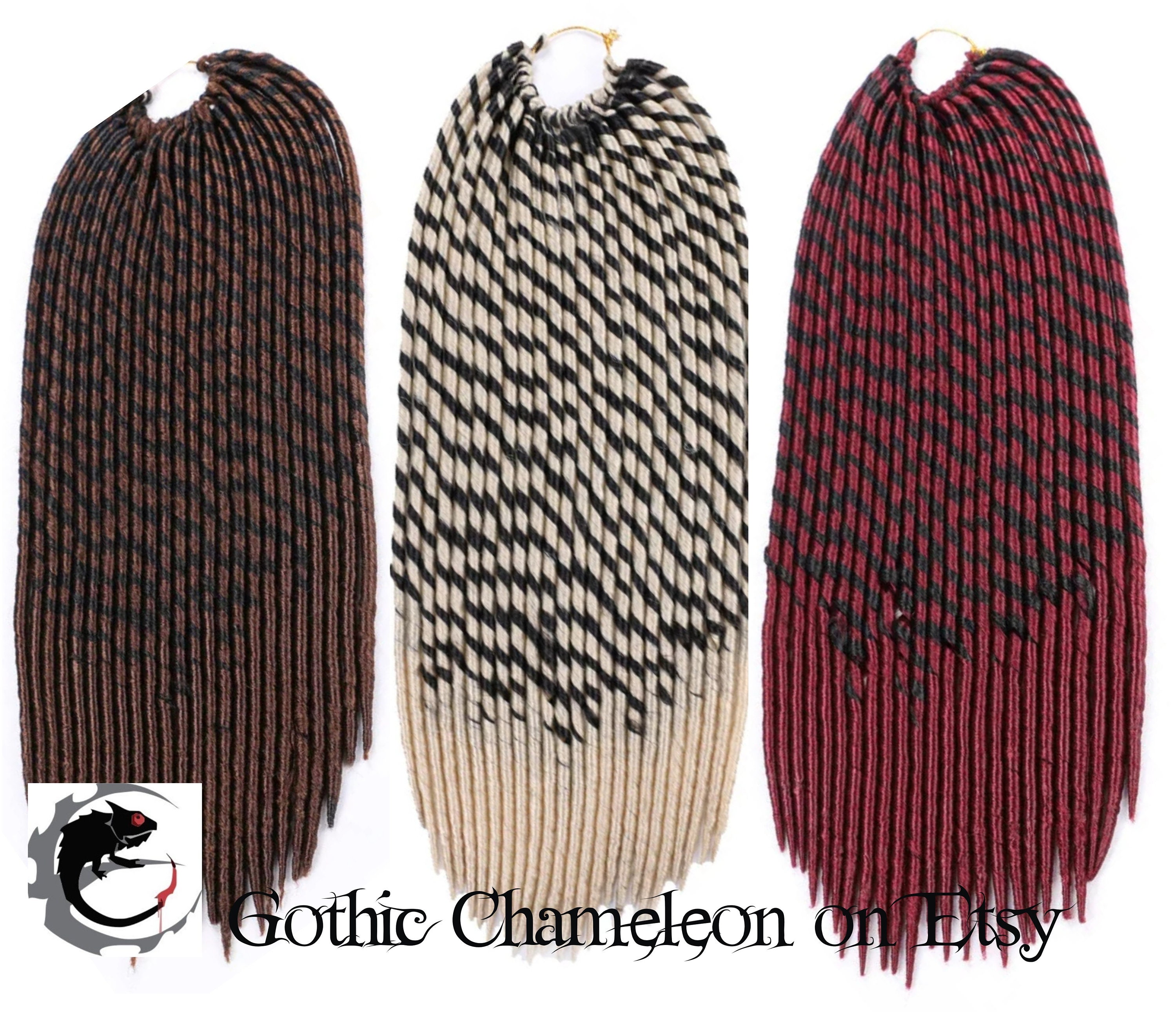 SE Single Ended Candy Cane Dreads 18 Inch long Made to Order