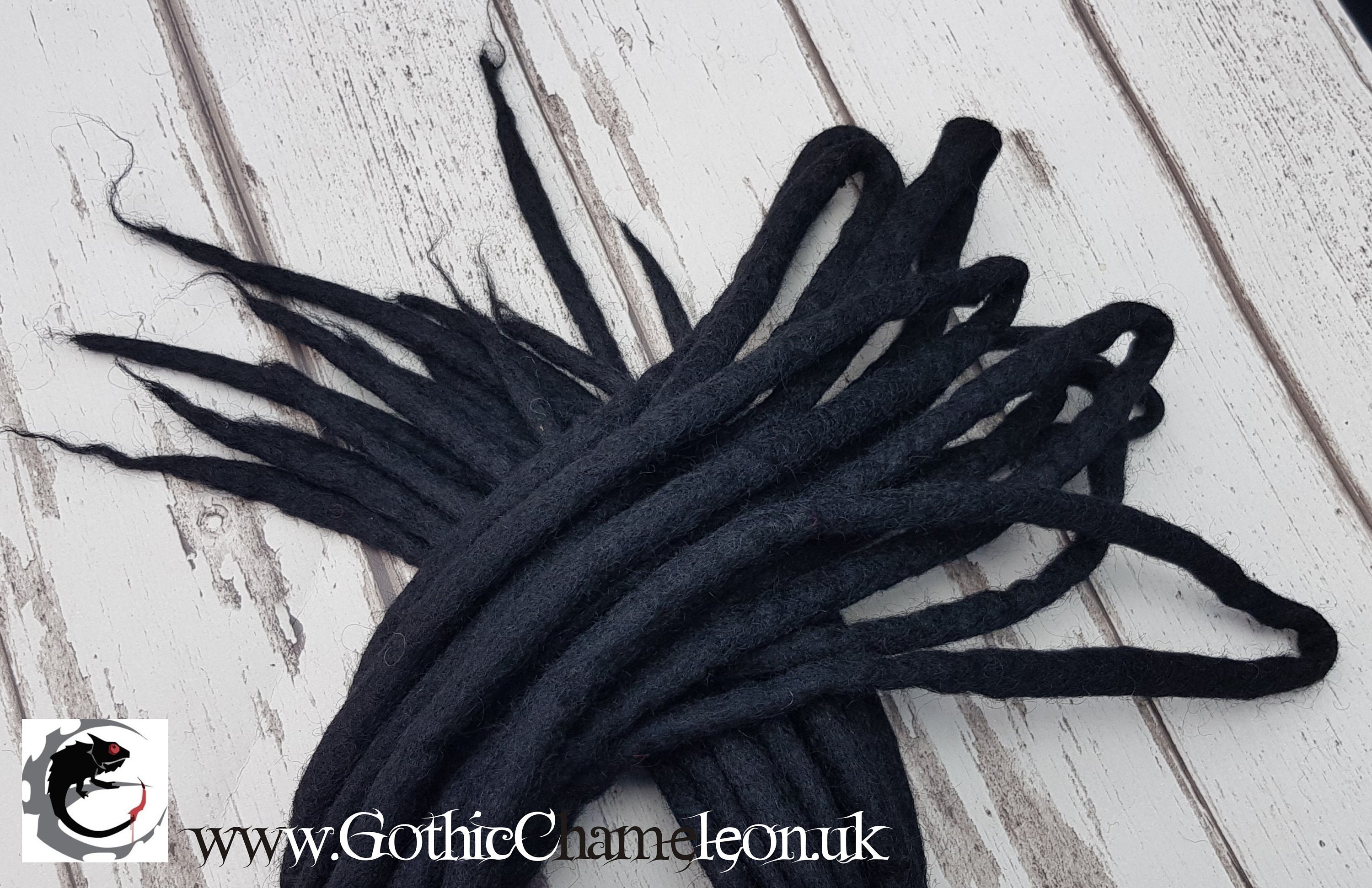 Black Double Ended Merino Wool Dreads Up To 47 inches Long Etsy