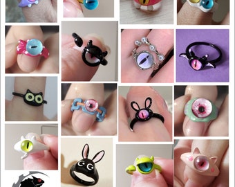 Cute Rings with Creepy Eyeballs Gothic Punk