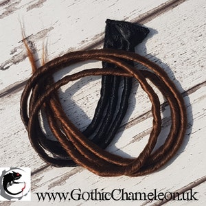 Ready to Ship Black Brown Ombre Clip in Dread Hair Extension Hand Wefted 24 inches Long