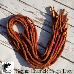 Brown Mix Double Ended Merino Wool Dreads Up To 39 to 47 inches Long Made To Order