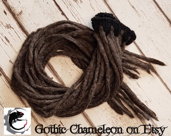 Brown Mix Double Ended Merino Wool Dreads Up To 46 inches Long Made To Order