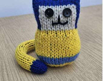 Cute Coraline Cat Plushie Toy Hand Knit Amigurumi Stuffed Animal