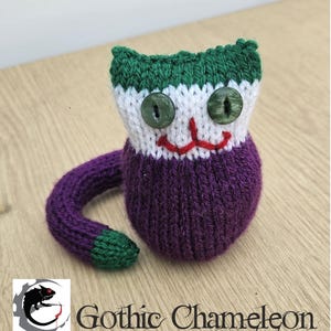 The Joker Cat Plushie Toy Hand Knit Amigurumi Stuffed Animal