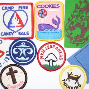Vintage 1970s-80s Youth Organization Patch Lot – Girl Scouts, Camp Fire Girls