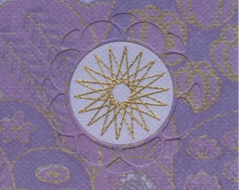 Greetings card with abstract gold motif