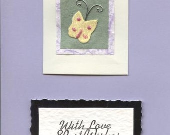 With Love and Best Wishes card with butterfly motif