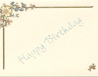 Hand embossed birthday card in cream