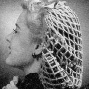 Crochet brown drab snood, 1940s reproduction 333 image 2