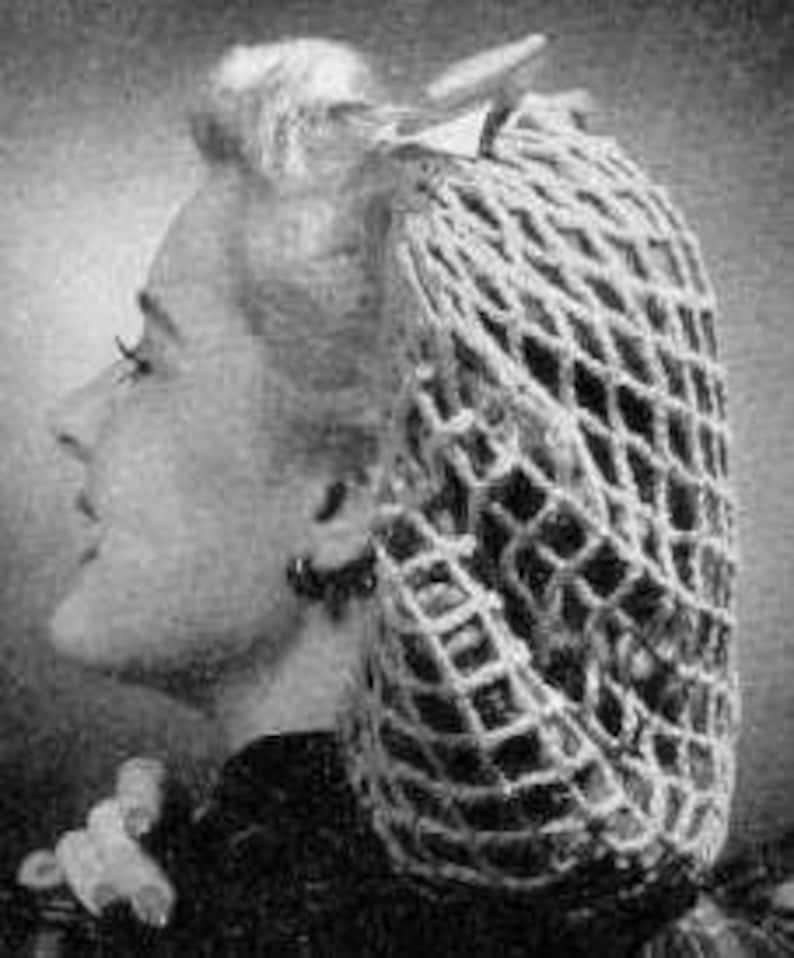 Crochet brown drab snood, 1940s reproduction 333 image 2