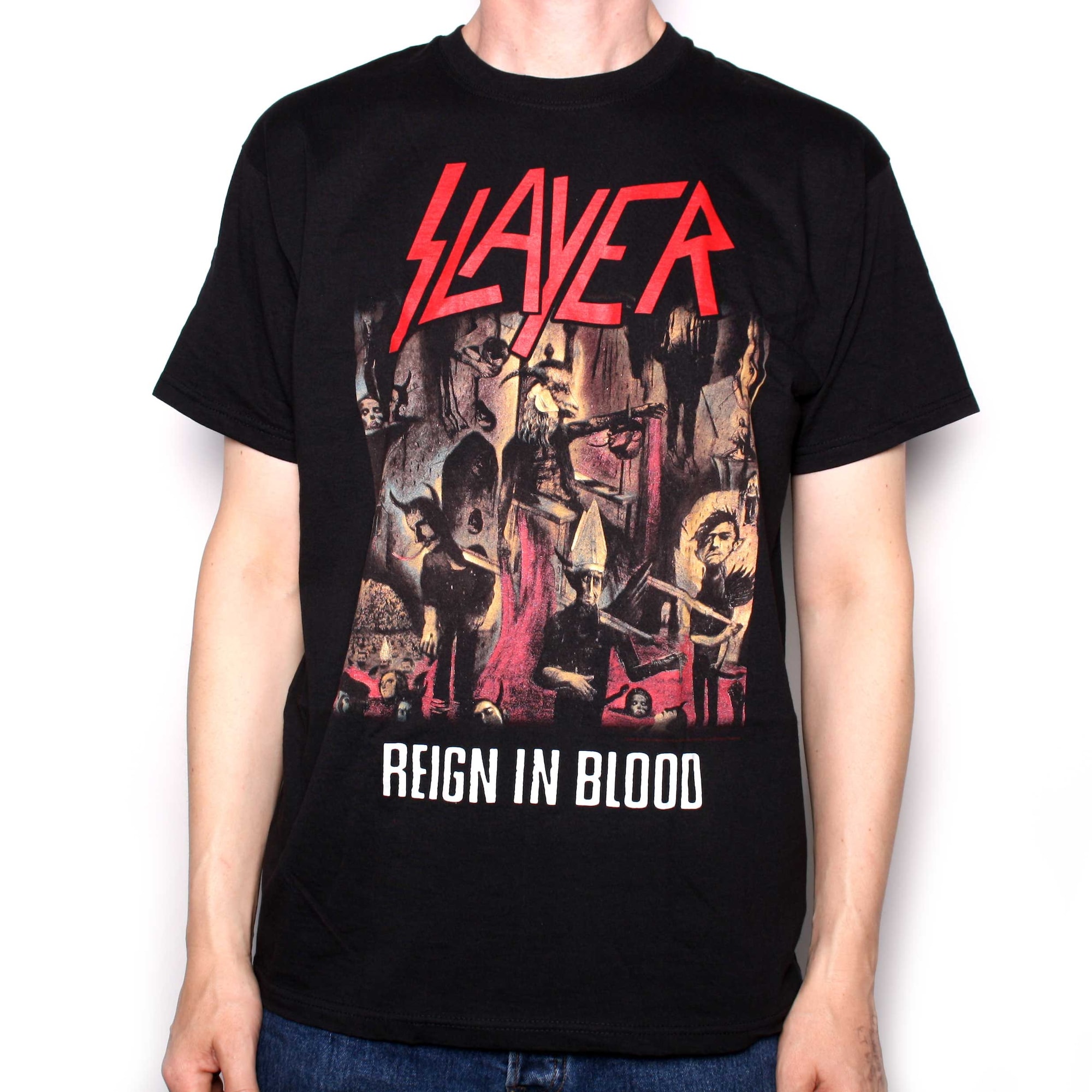 Discover Maglietta T-Shirt Slayer Uomo Donna Bambini Reign In Blood