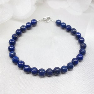Blue Lapis Bracelet Blue Lapis Lazuli Bracelet Blue Lapis Strand Simple Sterling Silver 14k gold filled or Solid 14k Gold BuyAny3+1 Free