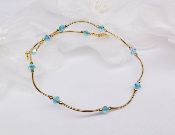aquamarine ankle bracelet