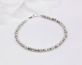 Silver Pyrite Anklet Pyrite Ankle Bracelet Gemstone Ankle Bracelet Sterling Silver Anklet Womens Ankle Bracelet BuyAny3+Get1 Free