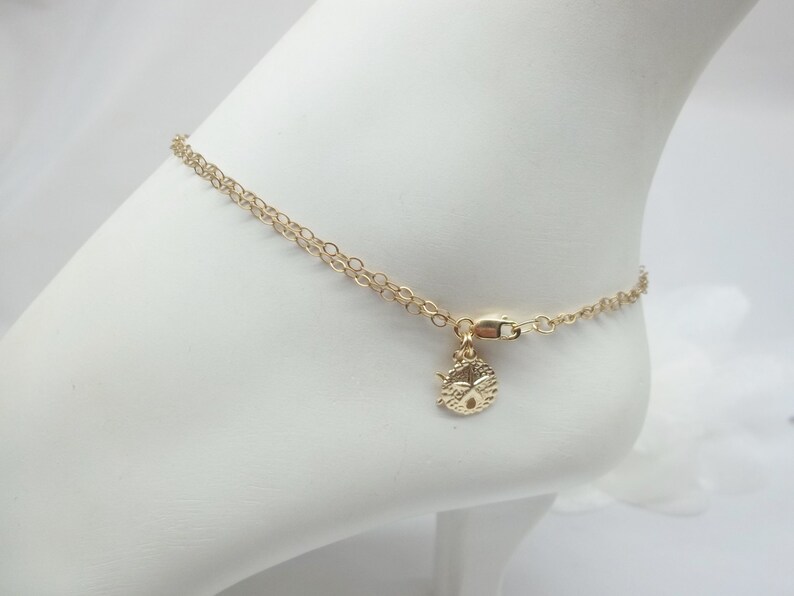 14k Gold Anklet Double Strand Gold Chain Anklet Gold Anklet Etsy