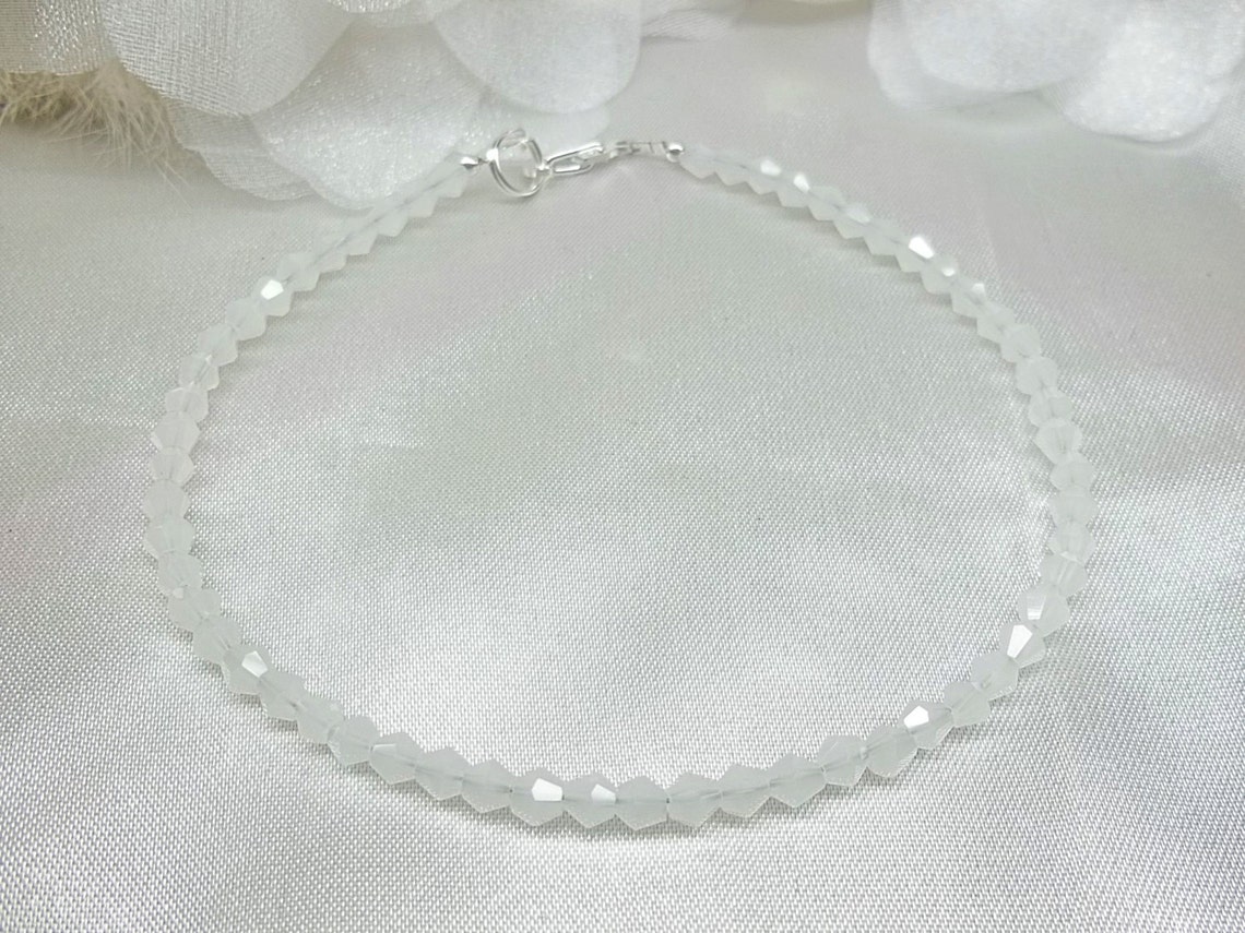 White Opal Ankle Bracelet Opal Crystal Anklet Crystal Beach Etsy