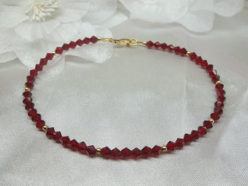 Anklet Red Ankle Bracelet Red Anklet 14k Gold Anklet Etsy