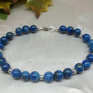 Blue Lapis Bracelet Blue Lapis Lazuli Bracelet Blue Bracelet Sterling Silver Bracelet Gift For Her BuyAny3+1Free