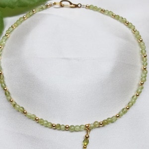 14Kt Gold Ankle Bracelet Peridot Anklet Solid 14kt Gold Anklet 14k Gold Ankle Bracelet Gift For Her Solid Gold Anklet Buy3any+Get1Free