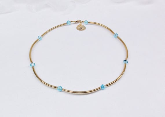 aquamarine ankle bracelet