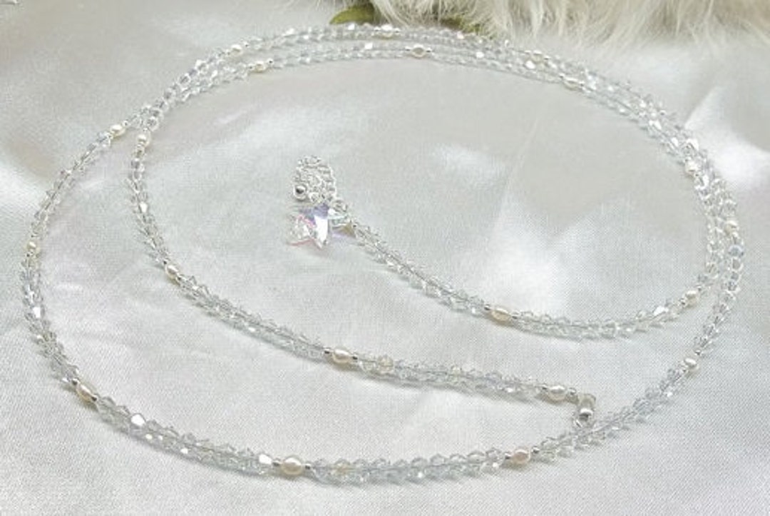 Clear Crystal Belly Chain Starfish Belly Chain White Pearl Etsy