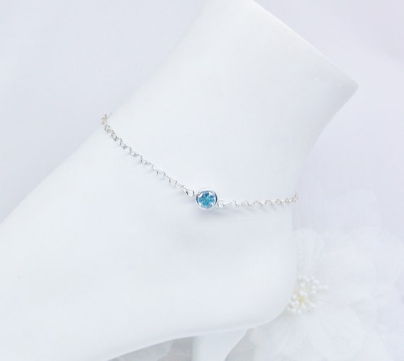 Aquamarine anklet best sale