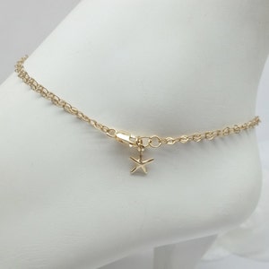 14k Gold Chain Anklet Double Strand Chain Ankle Bracelet Starfish Anklet 14k Gold Filled Stamped GF 1/20 Anklet or Bracelet BuyAny3+Get1Free