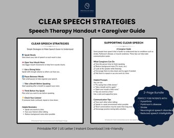 Clear Speech Strategies Handout | Caregiver Guide for Dysarthria, Parkinson's, Stroke (PDF Download)