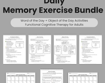 Daily Memory Exercise Bundle | Word + Object Recall Activities (Digital Download)