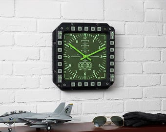 Flight simulator pilot gifts | Airplane wall clock | Aviation wall art | DCS F-15 F-16 F-18 decor | Air Force fighter jet clock