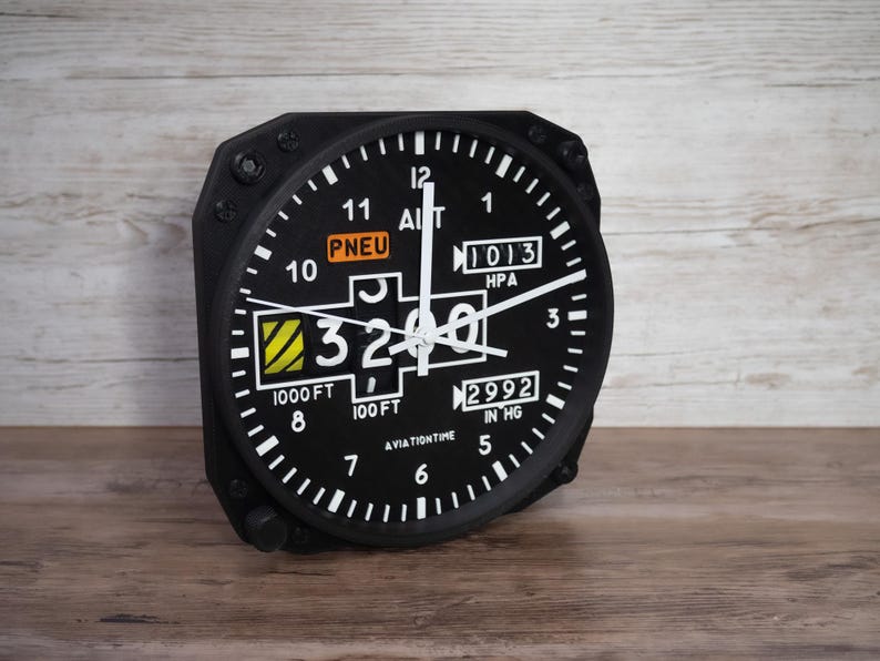 Airplane altimeter wall clock | Pilot gifts | Aviation Wall decor for flight simulator Cessna 172, Boeing 737, Airbus | Airline cockpit art image 16