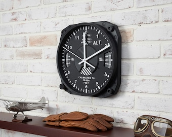 Flugzeug Höhenmesser Wanduhr | Piloten Geschenke | 30x40cm Wanddekoration für Flug Echtheit Flugzeug-Cockpit-Kunst
