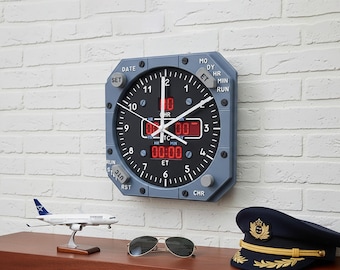 Pilot Instrument Clock for Airbus fans | Aviation Altimeter Cockpit Decor | Aircraft Man Cave flightsim Gift