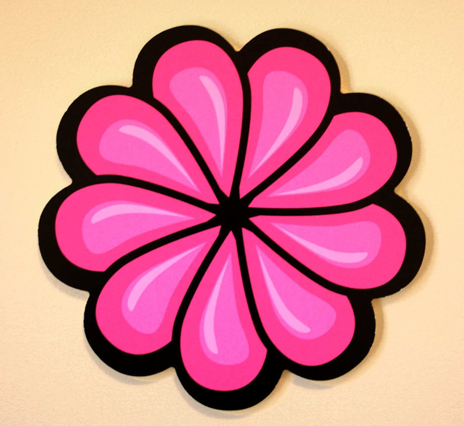 Pink Flower Wall Decoration Etsy