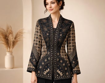Women's Batik Kebaya Blouse | Elegant Kartini Lace Office Top