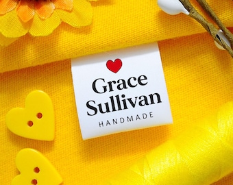 Personalisierte Nähetiketten für handgemachte Artikel: Benutzerdefinierte faltbare Stoffetiketten