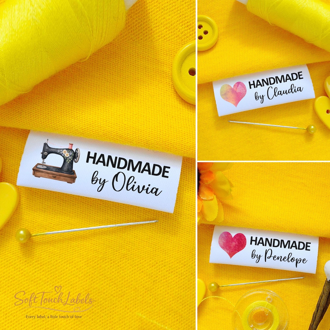 Custom Craft Labels Personalized Sewing Labels for Handmade Items: Custom Folding Color ...