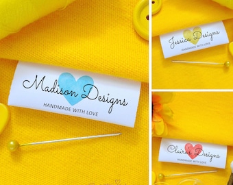 Personalisierte Nähetiketten für handgemachte Gegenstände: benutzerdefinierte klappbare Satinschilder
