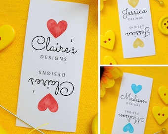 Individuelle Nähetiketten für Handarbeiten: Farbige Klappanhänger