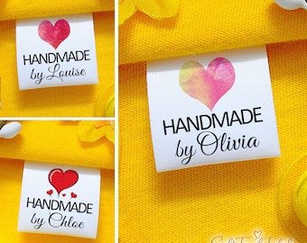 Personalisierte Nähetiketten für handgemachte Artikel: Farbenfrohe Kleidungsanhänger