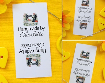 Personalisierte Nähetiketten für handgemachte Artikel: Farbe faltbare Satin Tags